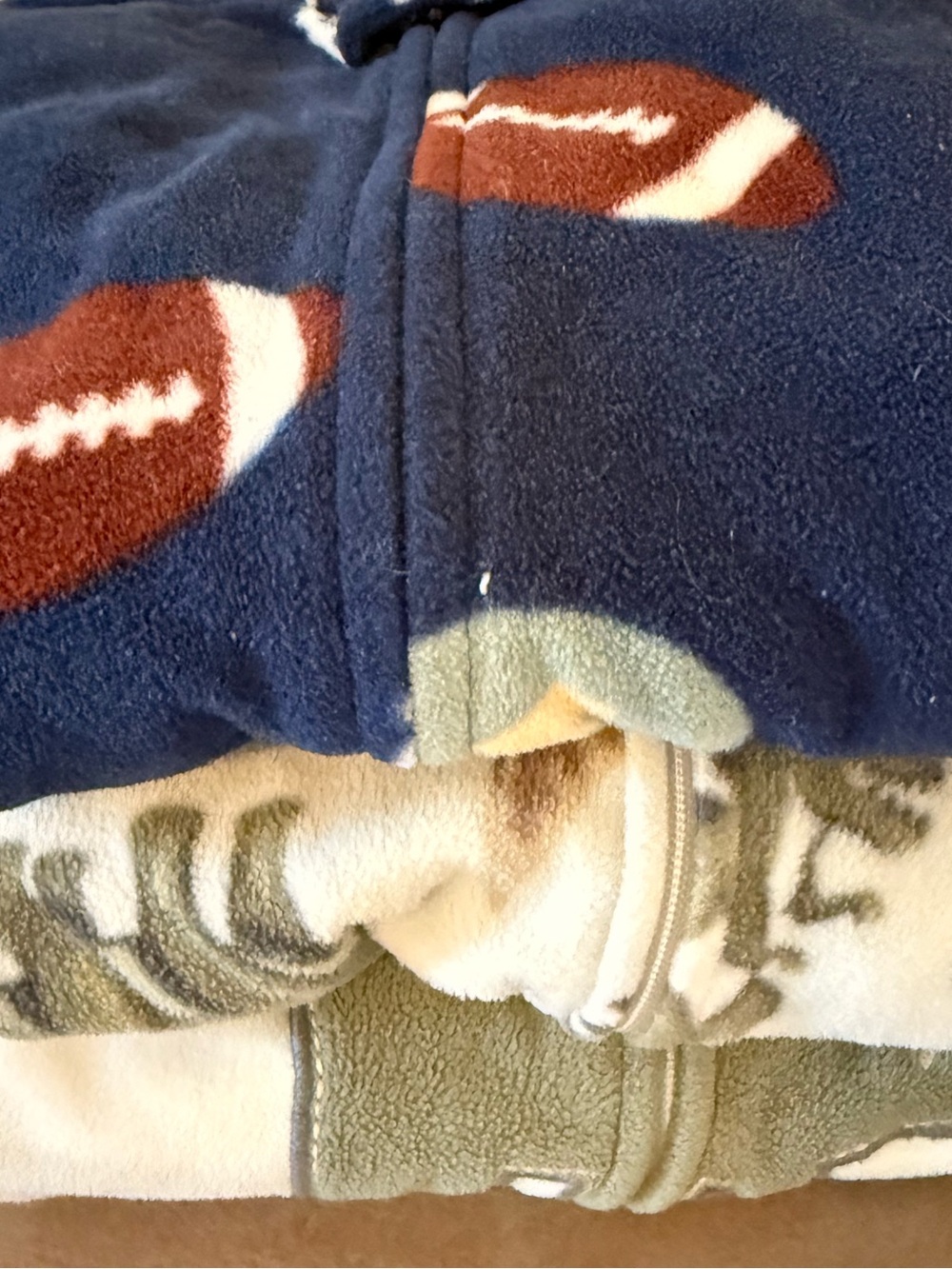 Carter's Footie Zip Dino Football Fleece Pajama Set